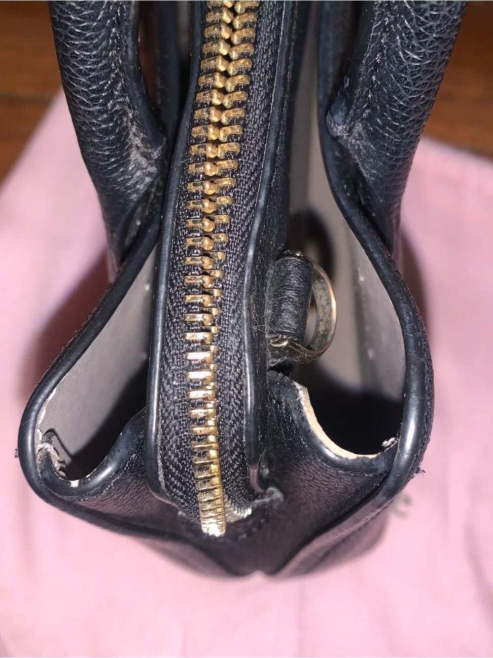 kate spade Black Pebbled Leather Small Handbag with Charm